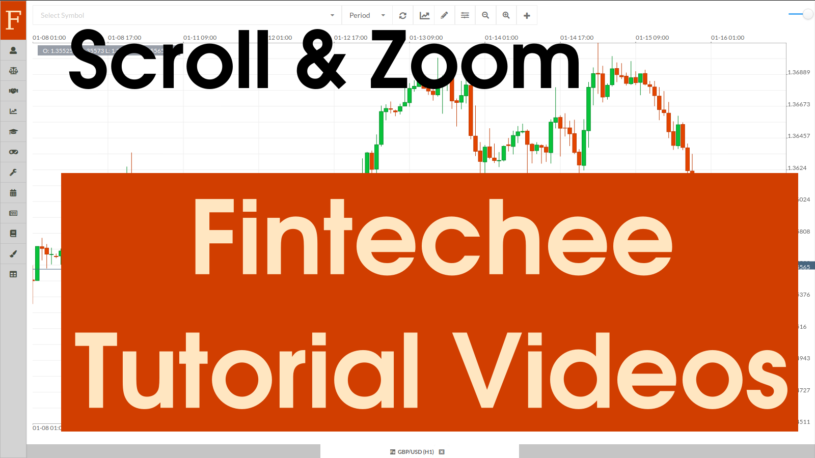 This tutorial video talks about how to scroll the chart and how to zoom in/out via Fintechee WEB Trader