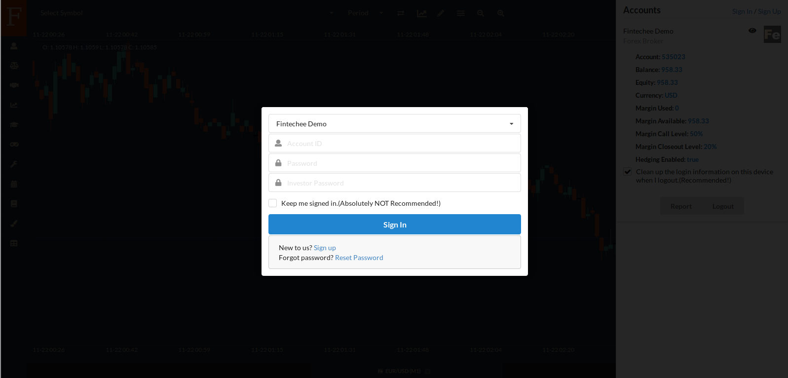 Tutorial for Forex Trading | Basic Functions | Sign in - Fintechee